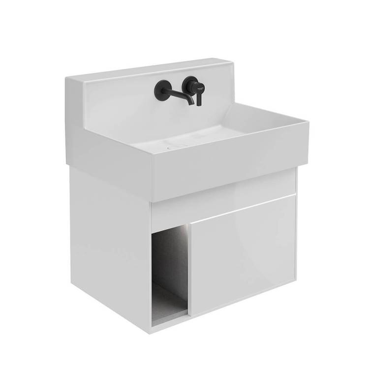 Тумба с раковиной Kerama Marazzi Logica M белый, тумба LO.M.65\WHT + рак. LO.M.wb.65