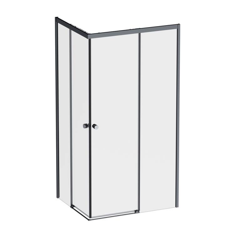 Душевой уголок Am.Pm X-Joy W94G-403-10080-BT профиль черный матовый, стекло прозрачное, 100x80x190