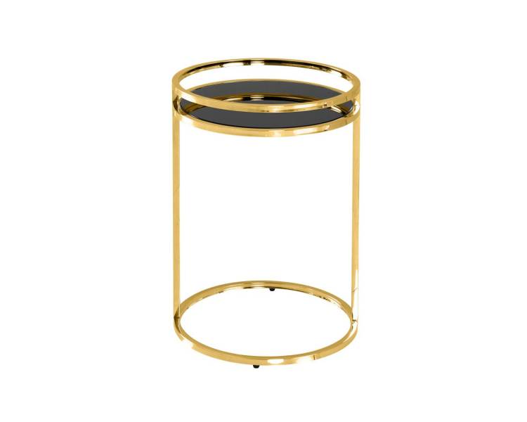 Стол журнальный Stool Group Гестия EET-079-TG стекло черное сталь золото 41x41x60