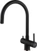 Комплект Paulmark Praktisch PM105152-BLM черный металлик + Смеситель Paulmark Heller He213218-418 для кухонной мойки, черный металлик фото 4