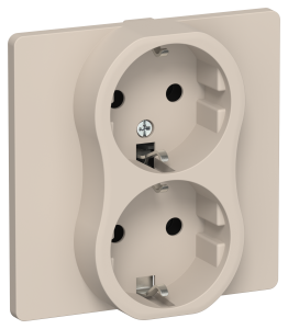 Розетка 2-местная с заземлением IEK Flite FI-R21C-16-1-K88 льняной