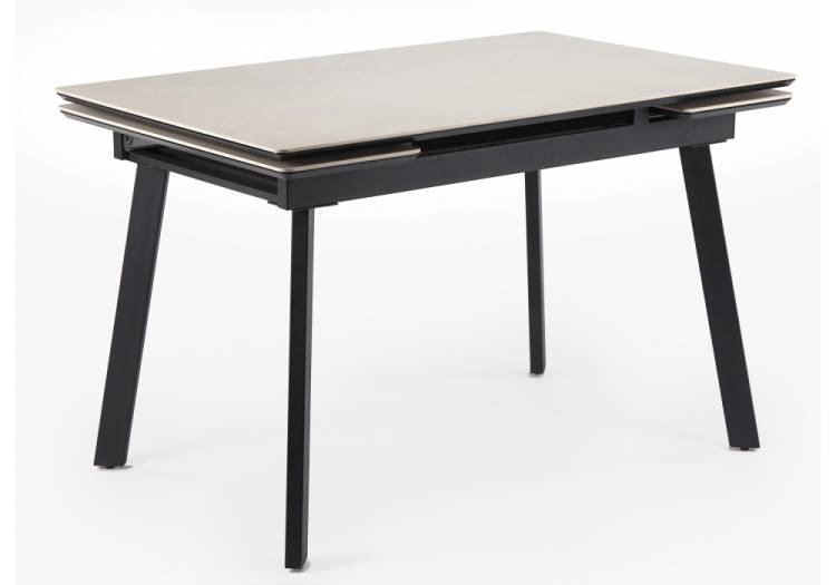 Стол Notta Норман 625826 carmen light grey, черный 140(200)x80x75
