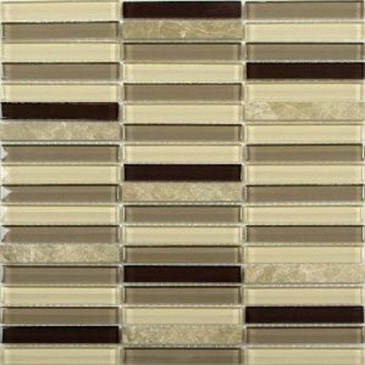 Мозаика NSmosaic Exclusive series S-810 стекло камень (1.5x9.8) 30.5x30.5
