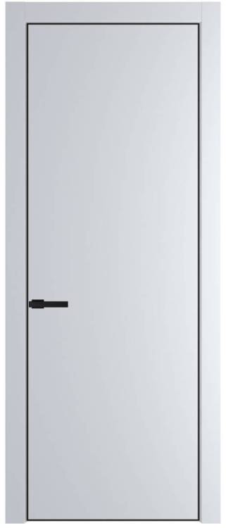Межкомнатная дверь Profil Doors 1 PE полотно Вайт, кромка алюминиевая с четырех сторон черная 600x2000