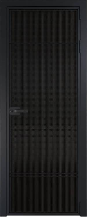 Межкомнатная дверь Profil Doors 4 AX цвет профиля Черный, стекло безопасное 6 мм мору черный 700x2000