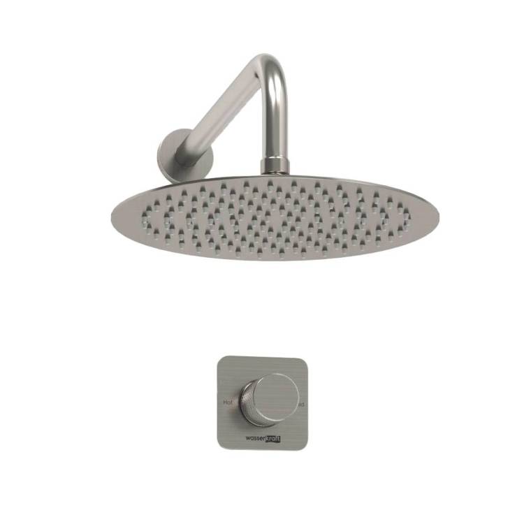 Душевой комплект Wasserkraft Tauber A6451.097.121 с верхней душевой насадкой, никель, встраиваемый