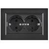 Розетка 2-местная с заземлением и шторками IEK Brite BR-R28-16-K02-F черный фото 3