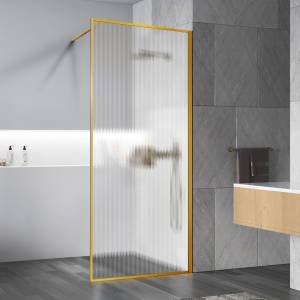 Душевая перегородка Vincea Walk-In VSW-1HP120FLBG профиль брашированное золото, стекло рифленое, 120x200