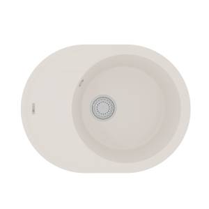 Кухонная мойка Lemark LACHA 620 9910052 врезная овальная с крылом из кварцгранита жасмин