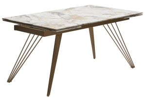 Стол Woodville Acerra New 569433 gloss grand jade solid ceramic/шампань 160(240)x90x76