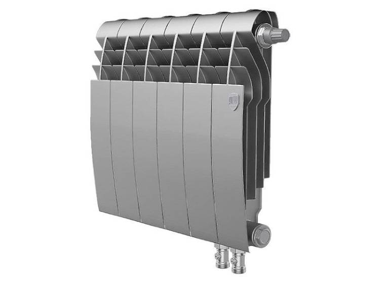 Биметаллический секционный радиатор отопления Royal Thermo Biliner 350 / V Silver Satin / 6 секций