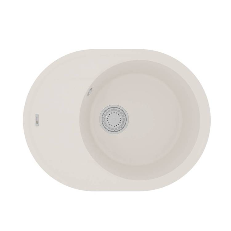 Кухонная мойка Lemark LACHA 620 9910052 врезная овальная с крылом из кварцгранита жасмин