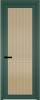 Межкомнатная дверь Profil Doors 1 AGP цвет профиля Зеленый воск, стекло безопасное 6 мм мору золото 700x2000