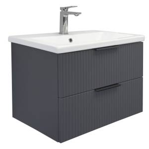 Тумба с раковиной Comforty Лима-70П2 00-00019212 подвесная, антрацит