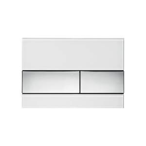 Кнопка смыва TECE Square 9240802 белое стекло, кнопка хром