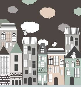 3D Фотообои Artegrafico «Европейский городок» KID-135 акварель