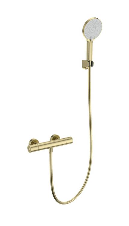 Смеситель для душа Wonzon & Woghand WW-B3013-A-BG с термостатом, брашированное золото