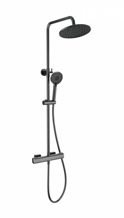 Душевая стойка Wonzon & Woghand WW-B3051-A-BGG с термостатом, темный графит