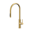 Смеситель для кухни Paulmark Senso Se215180-LG с выдвижным изливом, светлое золото