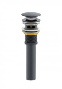 Донный клапан для раковины Wonzon & Woghand WW-88SS03-BGM с переливом, темный графит