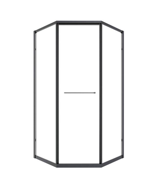 Душевой уголок Timo TTSS-100/03C-8L профиль черный, стекло прозрачное, 100x100x200