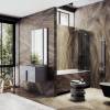 Шторка на ванну MaybahGlass MGV-660-4 69x140, поворотная, стекло графит матовый 6 мм, профиль хром глянцевый фото 2