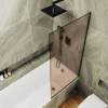 Шторка на ванну MaybahGlass MGV-249-6у стекло бронза матовая, профиль черный, 1400x300 фото 3
