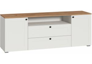 ТВ-тумба Woodville Опра 676802 белый шагрень / дуб золотой craft