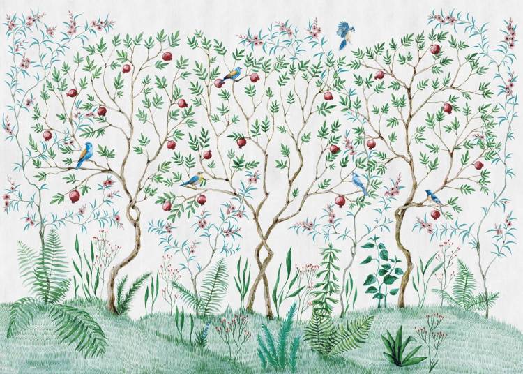 Фреска Ortograf Chinoiserie 33958 Pomegranate grove Филиграна со стразами FM-F/S