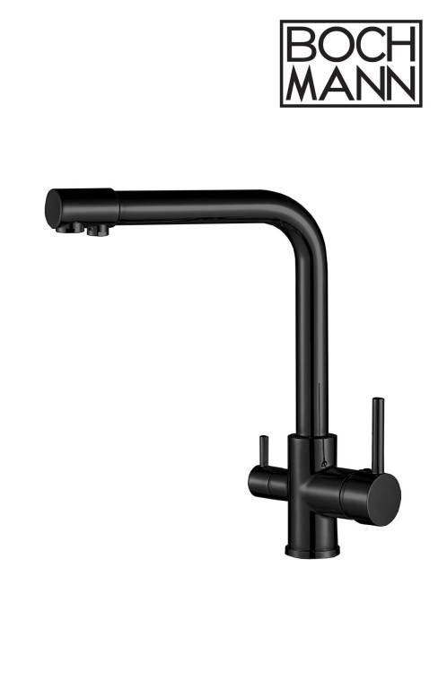 Смеситель для кухни Boch Mann Laura B BM10424 с краном под фильтр, черный