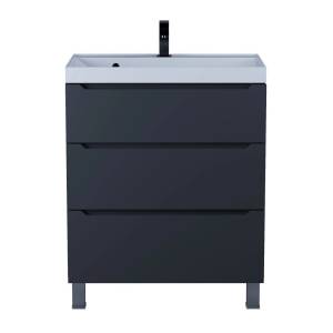 Тумба с раковиной Uperwood Tanos напольная, 3 ящика, черная, 70 см Тумба с раковиной Uperwood Tanos напольная, 3 ящика, черная, 70 см