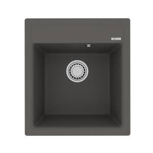 Кухонная мойка Lemark HANKA 450 9910011 врезная прямоугольная из кварцгранита серый шелк