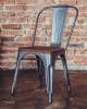 Набор из 6 стульев Stool Group Tolix YD-H440B-W YG-15 X6 серебристый матовый, темное дерево фото 4