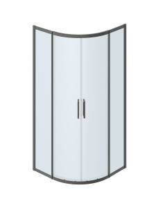 Душевой уголок Cezares PLANE-R-2-90-C-GM профиль оружейная сталь, стекло прозрачное, 90x90x195