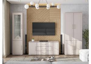 Стенка в гостиную Woodville Мотру 584209 кашемир, шампань комплектация 3