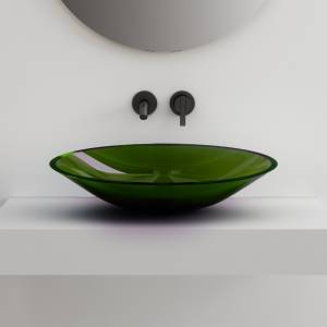 Раковина Abber Kristall AT2812Emerald накладная, прозрачная, зеленая