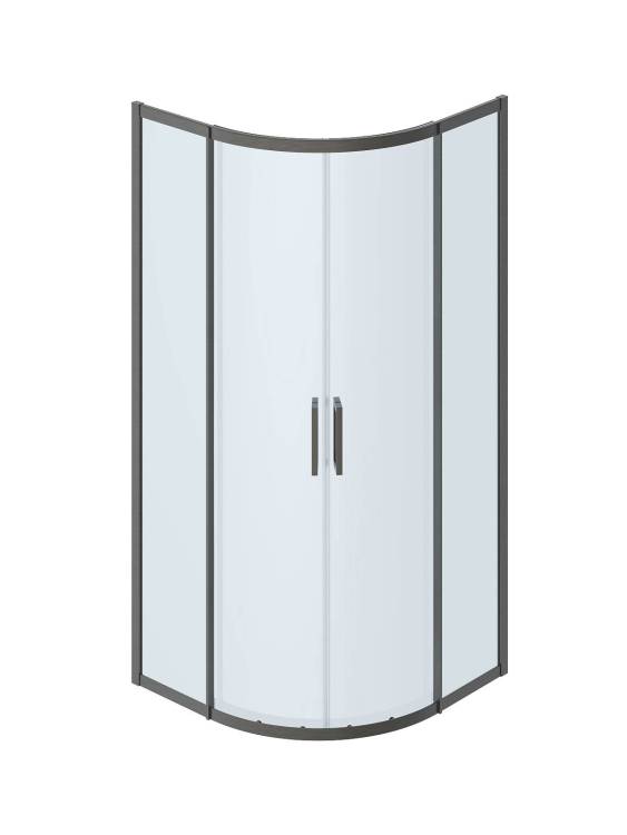 Душевой уголок Cezares PLANE-R-2-90-C-GM профиль оружейная сталь, стекло прозрачное, 90x90x195