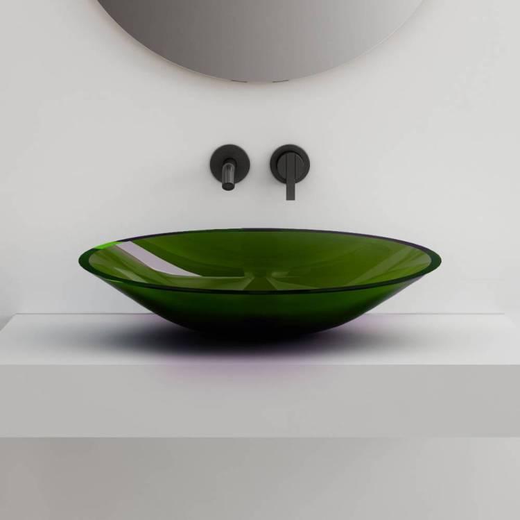 Раковина Abber Kristall AT2812Emerald накладная, прозрачная, зеленая