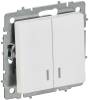 Выключатель 2-клавишный IEK Brite BR-V20-1-10-K91 арктический белый