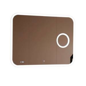 Зеркало Relisan Constance 90x70 с подсветкой, увеличительным зеркалом и часами