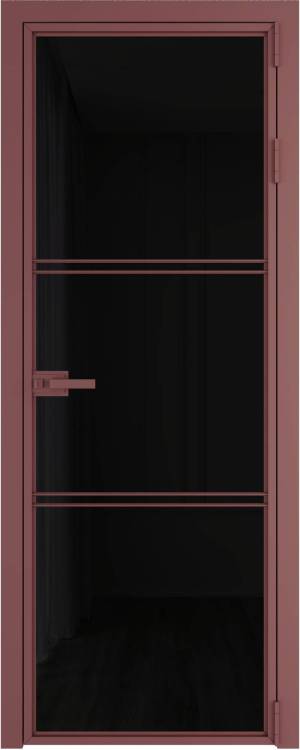 Межкомнатная дверь Profil Doors 3 AX цвет профиля Красный антрацит, стекло безопасное 6 мм черный триплекс 800x2000