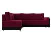 Диван угловой Лига Диванов Лига-024 119292L бордовый, черный, левый угол фото 2