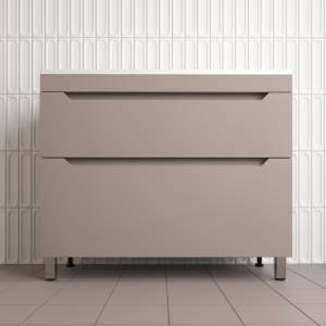 Тумба с раковиной Style Line Остин напольная, тауп темный, раковина белая, 82x100x45