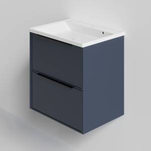 Тумба с раковиной La Fenice Simpla Twin Blu Grigio NFNC-01-SIM-BG-80-2-3-80 синяя матовая, 80 см