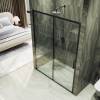 Душевая дверь в нишу MaybahGlass MGD-1275-6 профиль черный, стекло бесцветное, 100x195 фото 3