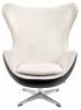 Кресло Bradex Home Egg Style Chair RF 0696 черный/белый/экокожа фото 2