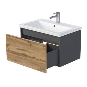 Тумба под раковину 1MarKa Aris Ц0000042283 антрацит, дуб крафт золотой, 69x44.7x40