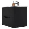 Тумба с раковиной Orange Line Li-80Tub+Ra подвесная, черный матовый фото 3