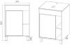 Тумба под раковину Viant Бостон VBOS56NG-T1ST 500x560x820 1 ств со столешницей графит фото 6