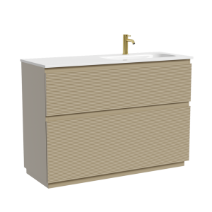 Тумба с раковиной Sancos Folk Floor напольная, 120x45x87, правая, c двумя ящиками оснащенными доводчиками, Капучино